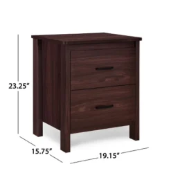 Olimont Contemporary 2 Drawer Nightstand Walnut - Christopher Knight Home -Baxton Furniture Store GUEST bb0e23a6 1e36 4a3f a176 81e1c6fe7f3b