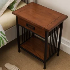 Nightstand Oak - Leick Home -Baxton Furniture Store GUEST bb633897 c5ef 42dc 8eaa b5d11fa8bf5a