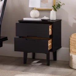 Mid-Century Modern Wood Nightstand - Saracina Home -Baxton Furniture Store GUEST bb8cd0af 9f2f 4c69 916e ce68660dee05