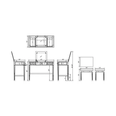 Madison Silver Vanity Set Silver - Linon 21 Madison Silver Vanity Set Silver - Linon - Image 19