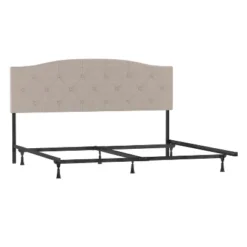 King/California King Provence Upholstered Arch Adjustable Tufted Headboard With Frame Linen Fabric - Hillsdale Furniture -Baxton Furniture Store GUEST bcc73e71 83f9 4f6e 93ad 3b31772f697a