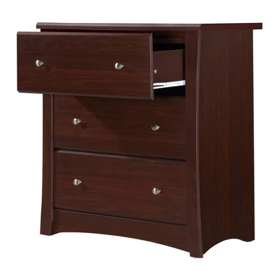 Storkcraft Crescent 3 Drawer Dresser - Espresso 4 Storkcraft Crescent 3 Drawer Dresser - Espresso - Image 2