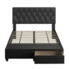 Full Veronica Tufted Faux Leather Upholstered Platform Bed With Storage Drawers Black - Eco Dream -Baxton Furniture Store GUEST bf4e92bc cea7 4e1b b11a 6eeb91076d80