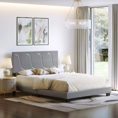 Boyd Sleep Brussels Faux Leather Platform Bed Frame And Headboard 5 Boyd Sleep Brussels Faux Leather Platform Bed Frame And Headboard - Image 3