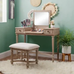 Cyndi Wash Vanity Gray - Linon -Baxton Furniture Store GUEST c24c4dcc c69f 4265 8a5e af03b15468c7