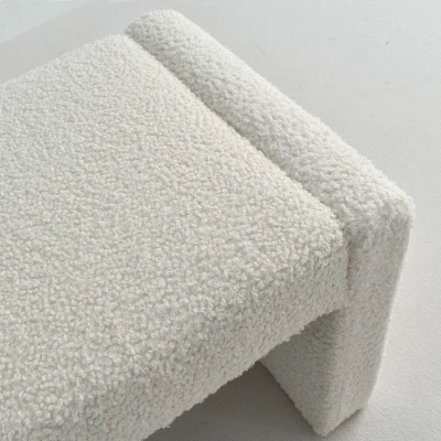 Kaia 47" Minimalist Aesthetic Look Teddy Waterfall Upholstered Bench-The Pop Maison 7 Kaia 47" Minimalist Aesthetic Look Teddy Waterfall Upholstered Bench-The Pop Maison - Image 5