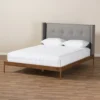 Brooklyn Mid Century Modern Walnut Wood Fabric Upholstered Platform Bed - Baxton Studio -Baxton Furniture Store GUEST c4e3d898 96c6 4c58 8d48 b2e7f6e8be70
