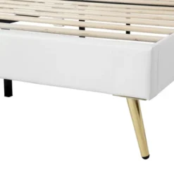 Queen/Full Size Upholstered Platform Bed Frame With LED Lights, Princess Bed With Crown Headboard-ModernLuxe -Baxton Furniture Store GUEST c4f6917f 7d97 40f7 801d 9202bb7082dc