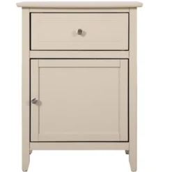 Passion Furniture Lzzy 1-Drawer Nightstand (25 In. H X 15 In. W X 19 In. D) -Baxton Furniture Store GUEST c6c7924c 0bbe 4189 add6 11c43d7be00a