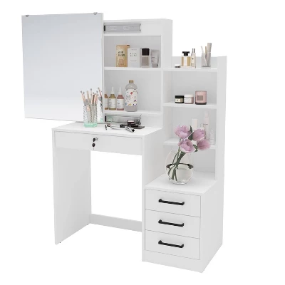 Hannah Vanity With Mirror White - Polifurniture 7 Hannah Vanity With Mirror White - Polifurniture - Image 5