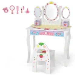 Costway Kids Vanity Princess Makeup Dressing Table Chair Set W/ Tri-fold Mirror White 19 Costway Kids Vanity Princess Makeup Dressing Table Chair Set W/ Tri-fold Mirror White -Baxton Furniture Store GUEST c7137f77 801d 4113 ab14 b3e4dace090c