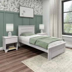 Max & Lily Farmhouse Twin Bed With Panel Headboard