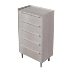 Clio Manufactured Wood Vertical 5-Drawer Chest With Solid Wood Legs Accent Cabinet-Maison Boucle -Baxton Furniture Store GUEST c77c38ac a756 4a08 94bb 9c848a6a0b7a