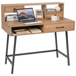 Costway Makeup Vanity Table Computer Writing Desk Storage With Drawer Shelf Industrial 18 Costway Makeup Vanity Table Computer Writing Desk Storage With Drawer Shelf Industrial -Baxton Furniture Store GUEST c7a3bcb8 d2ee 40b3 84eb 02f81cb31a7b