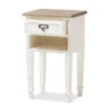 Dauphine 1 Drawer Provincial Style Oak And Distressed Finish Wood Nightstand White - Baxton Studio -Baxton Furniture Store GUEST c80e4edb 266a 4f6e b2e4 5322059ae79d