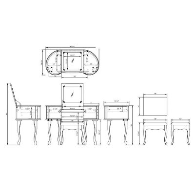 Paloma Vanity Set Silver - Linon 19 Paloma Vanity Set Silver - Linon - Image 17