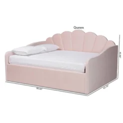 Queen Timila Velvet Fabric Upholstered Daybed Light Pink - Baxton Studio -Baxton Furniture Store GUEST ca3327b5 5d5b 4cea 96a7 68fbe42f680a