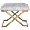 Uttermost Farran 23 3/4" Wide White Faux Fur Small Industrial Bench -Baxton Furniture Store GUEST cbd8eb73 be45 464c 8b36 fd77f82c4376