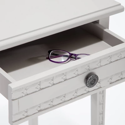 Jules End Table Nightstand With Drawer Light Gray - Adore Decor 5 Jules End Table Nightstand With Drawer Light Gray - Adore Decor - Image 3