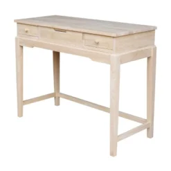 Alexandria Vanity Table With Vanity Bench Unfinished - International Concepts