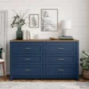 Henry 6 Drawer Walnut Top Wide Dresser Navy - Room & Joy -Baxton Furniture Store GUEST ce2f5a61 28bf 4fde 989e f886c420517b