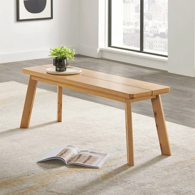 48" Shelburne Dining Bench Warm Natural - Alaterre Furniture 3 48" Shelburne Dining Bench Warm Natural - Alaterre Furniture