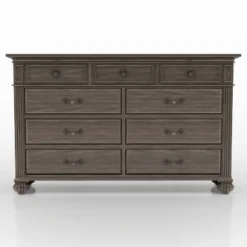 Pennings 9 Drawer Dresser With Mirror Gray - HOMES: Inside + Out -Baxton Furniture Store GUEST cfd4b074 7012 4274 a748 5edd201576d3