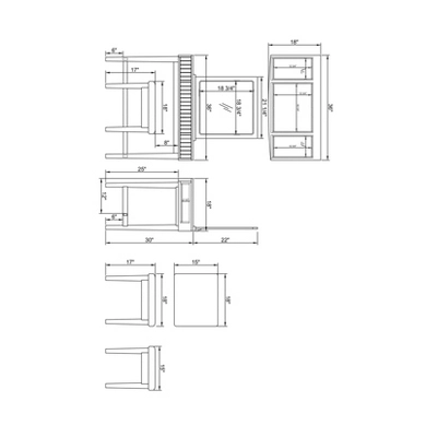 Garbo Vanity Set Cream - Linon 11 Garbo Vanity Set Cream - Linon - Image 9
