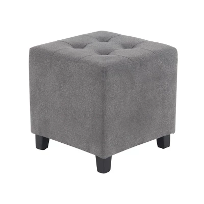 Contemporary Square Pouf Gray - Olivia & May 4 Contemporary Square Pouf Gray - Olivia & May - Image 2