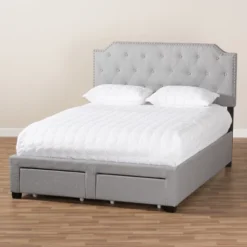Aubrianne Modern And Contemporary Fabric Upholstered Storage Bed Gray - Baxton Studio -Baxton Furniture Store GUEST d159fcd0 f0b2 4f23 b911 8ee7a29926ca