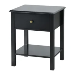 Costway End Table Nightstand Storage Display Drawer Shelf Beside Bedroom WhiteBlack -Baxton Furniture Store GUEST d2281be4 99e7 4f1c 801d 2a41bb646750