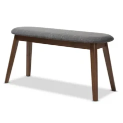 Baxton Studio Easton Mid Century Modern Walnut Finished Wood Fabric Upholstered Bench -Baxton Furniture Store GUEST d2eafe6b e0aa 4089 a6a3 8560430aad71