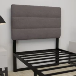 Merrick Lane Headboard With Tufted Upholstery And Powder Coated Metal Frame -Baxton Furniture Store GUEST d373dbe1 3cd2 4e68 9204 a7e469879fb7