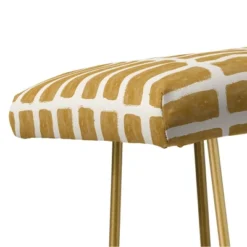 Little Arrow Design Co Block Print Tile Bench Yellow/Gold - Deny Designs