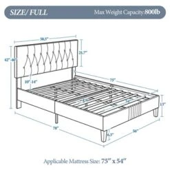 Yaheetech Upholstered Bed Frame With Button-Tufted Headboard 15 Yaheetech Upholstered Bed Frame With Button-Tufted Headboard -Baxton Furniture Store GUEST d530c7d0 5639 4fe2 bd22 59fd3179c2f1
