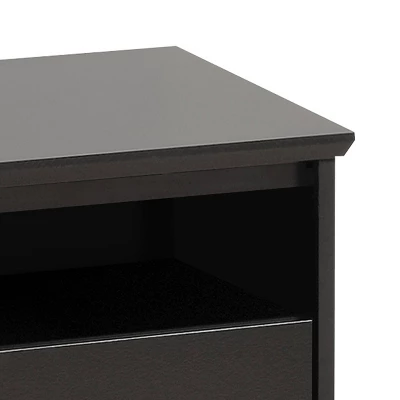 Coal Harbor 2 Drawer Tall Nightstand With Open Shelf Black - Prepac 4 Coal Harbor 2 Drawer Tall Nightstand With Open Shelf Black - Prepac - Image 2