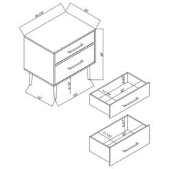 Gloria 2 Drawer Nightstand - Linon -Baxton Furniture Store GUEST d660fc02 5143 461c b294 2f62bd0939a2