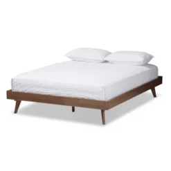 Jacob Mid - Century Modern Walnut Finished Solid Wood Bed Frame - Baxton Studio -Baxton Furniture Store GUEST d66f386c 5746 4d03 95b5 7534a4630375
