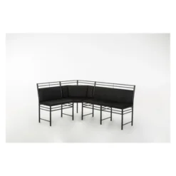 2pc Gareth Breakfast Nook Dining L Chair & Bench Black ( ) - Boraam -Baxton Furniture Store GUEST d6bb9dc0 fa09 4c0e b53d bb9e25d63909