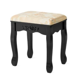 Tangkula Vanity Table Set W/ 360° Rotating Oval Mirror & Drawers Black/White -Baxton Furniture Store GUEST d86f04c3 63bb 46d0 98fd 85fef2ad208d