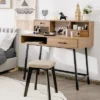 Costway Makeup Vanity Table Computer Writing Desk Storage With Drawer Shelf Industrial -Baxton Furniture Store GUEST d90d7c9d b61f 462c 8994 c5808634b66a