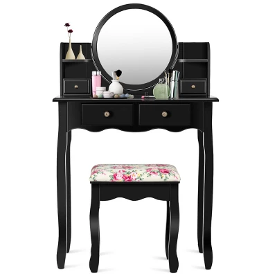 Costway Makeup Vanity Table Drawers Oval Dressing Table Kids Gift 7 Costway Makeup Vanity Table Drawers Oval Dressing Table Kids Gift - Image 5