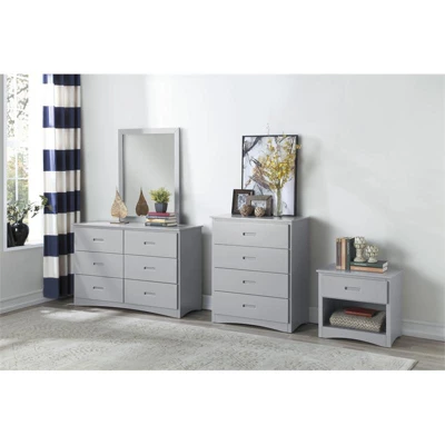 Orion 1-Drawer And 1-Shelf Transitional Wood Nightstand In Gray - Lexicon 3 Orion 1-Drawer And 1-Shelf Transitional Wood Nightstand In Gray - Lexicon