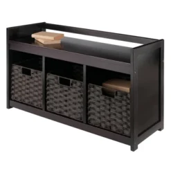 4pc Addison Storage Bench With Baskets Espresso/Chocolate - Winsome -Baxton Furniture Store GUEST dc07ffa9 468b 4f5a a161 f821185c2c56