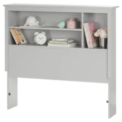 Twin Reevo Bookcase Headboard Soft Gray - South Shore -Baxton Furniture Store GUEST dd0ba57c beff 4f36 80c1 d82fc90a8d09