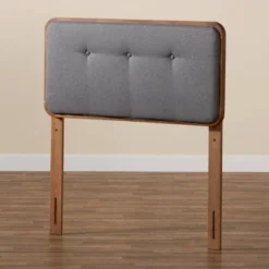 Twin Palina Upholstered And Wood Headboard - Baxton Studio -Baxton Furniture Store GUEST dd40231f e4ed 4114 80ef e7c1876fa8e9