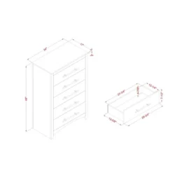 Melonnes 5 Drawer Chest Walnut - HOMES: Inside + Out -Baxton Furniture Store GUEST ddc8eed4 3caa 48a4 a535 709c0be5892c