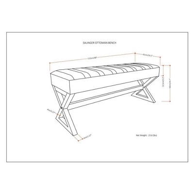 David Large Ottoman Bench - WyndenHall 10 David Large Ottoman Bench - WyndenHall - Image 8