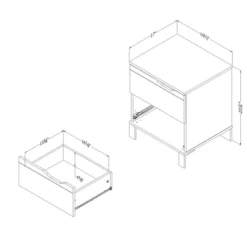 Kanagane 2 Drawer Nightstand Pure White - South Shore -Baxton Furniture Store GUEST e006f205 d232 4c19 b35a 0127080004dc