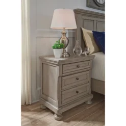 Lettner Two Drawer Nightstand Light Gray - Signature Design By Ashley